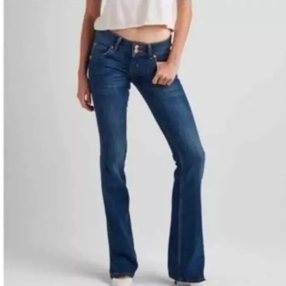 HUDSON Vintage Low Rise Boot Cut Jeans MED Wash Women's 26 NO FLAP BACK POCKETS